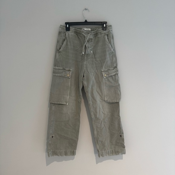 Zara Washed Green Cargo Pants Size Small Like New - Picture 1 of 1
